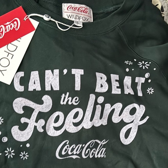 Coca Cola Tops - WILDFOX x COCA-COLA Sweatshirt “Can’t Beat the Feeling” Green Size Large L NEW